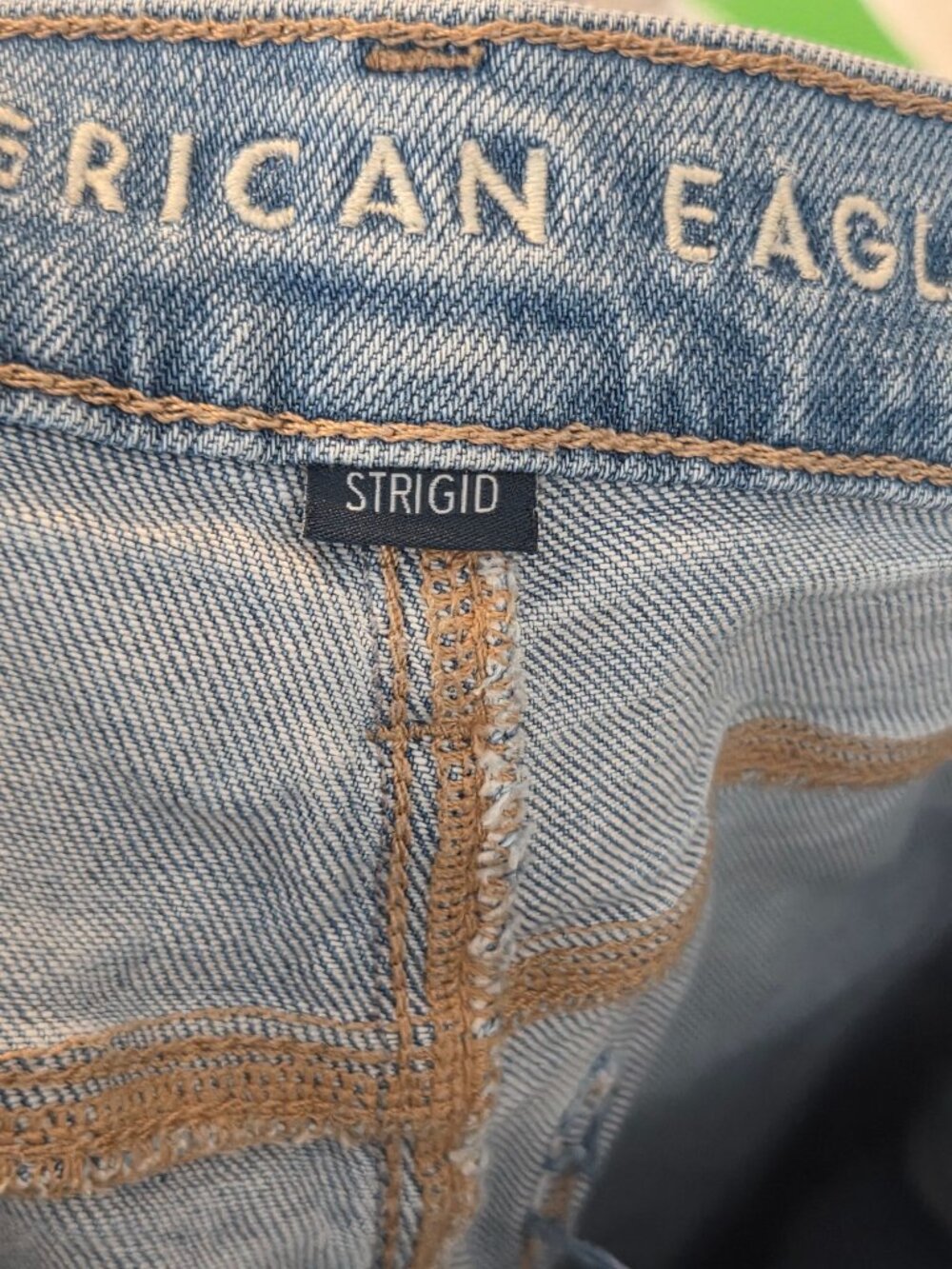American Eagle Light Wash Jeans Size 2 High Rise Wide Leg Y2K - Picture 9 of 10